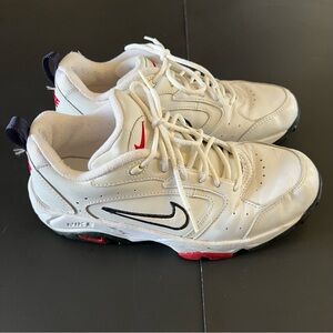 Nike Size 8 Mens White Black Red Tennis Shoes Sneakers